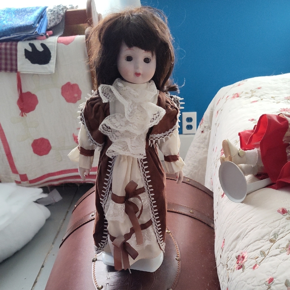Vintage Victorian Dress Porcelain Doll